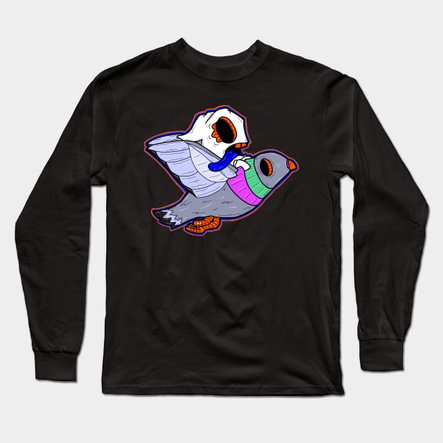 Pigeon Ride Long Sleeve T-Shirt by nooneevergetsit